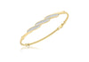9ct Yellow Gold 0.23t Pave Set Diamond Wave Flexible Bangle