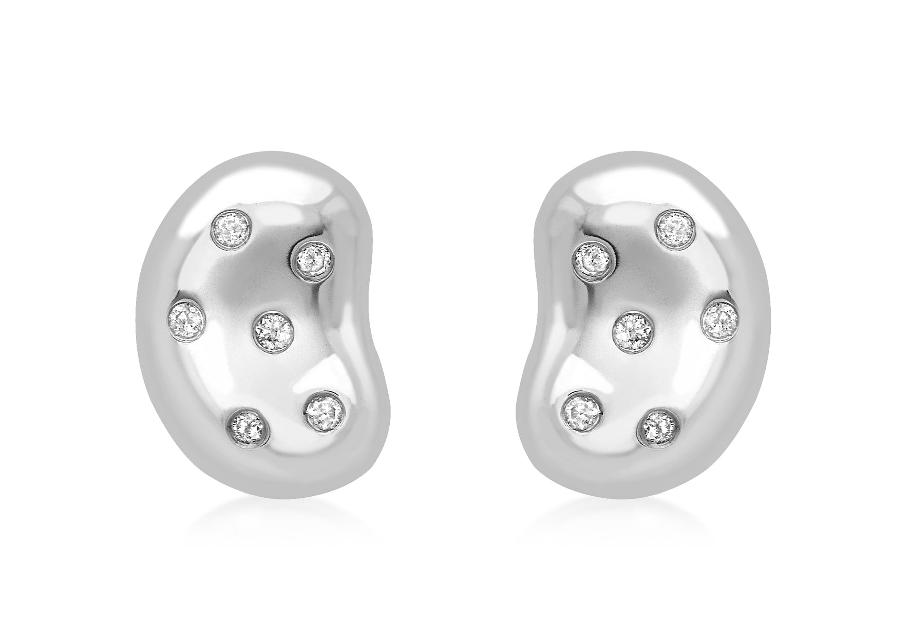 9ct White Gold 0.21ct Diamond Coffee Bean Earrings