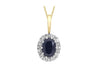 9ct Yellow Gold 0.07ct Diamond and Sapphire Cluster Pendant