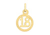9ct Yellow Gold '18' 11mm x 16mm Circle Pendant