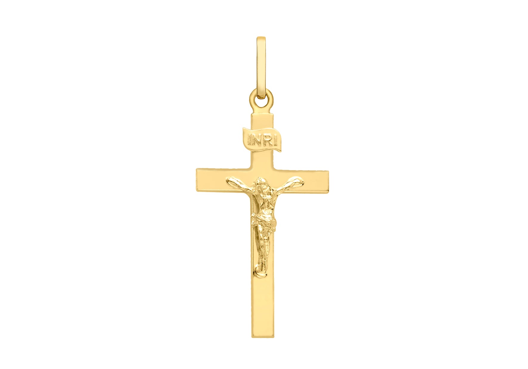 9ct Yellow Gold Polished Crucifix Pendant