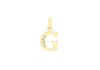 9ct Yellow Gold Zirconia  10mm x 12mm 'G' Initial Pendant