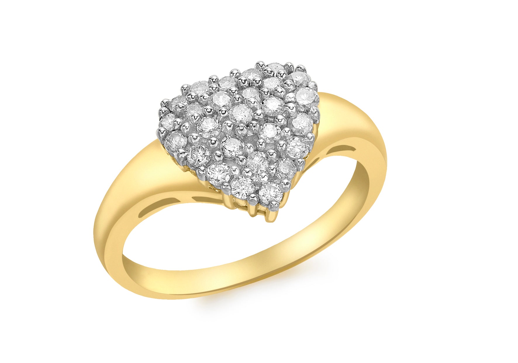 Diamond heart cluster ring hotsell