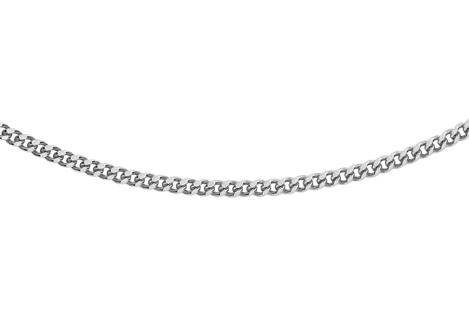 9ct White Gold 40 Diamond Cut Curb Chain 46m/18"9