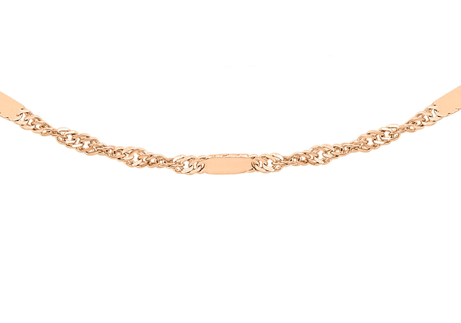 9ct Rose Gold 20 Twist Bar Curb Chain