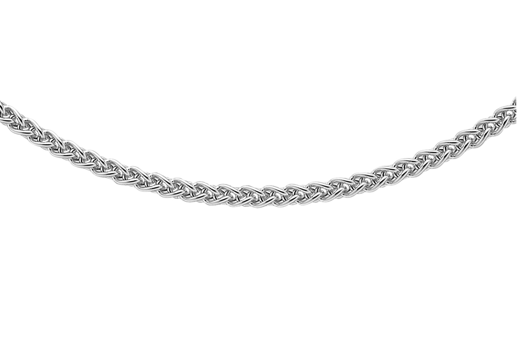 9ct White Gold 1.4mm Spiga Chain 46m/18"9