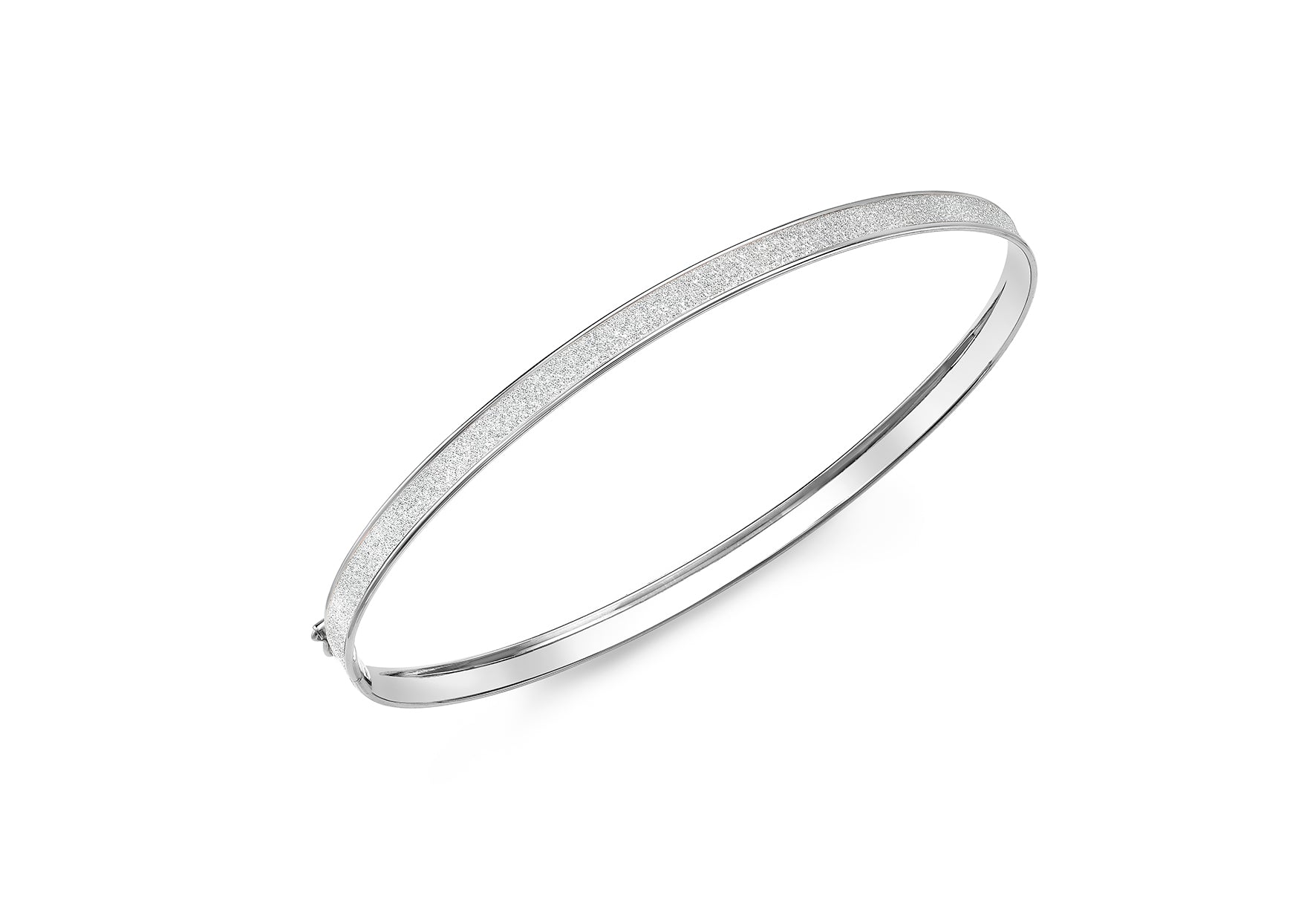 9ct White Gold 4mm Stardust Bangle