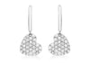 9ct White Gold Round Hoop and Zirconia  Heart Drop Earrings