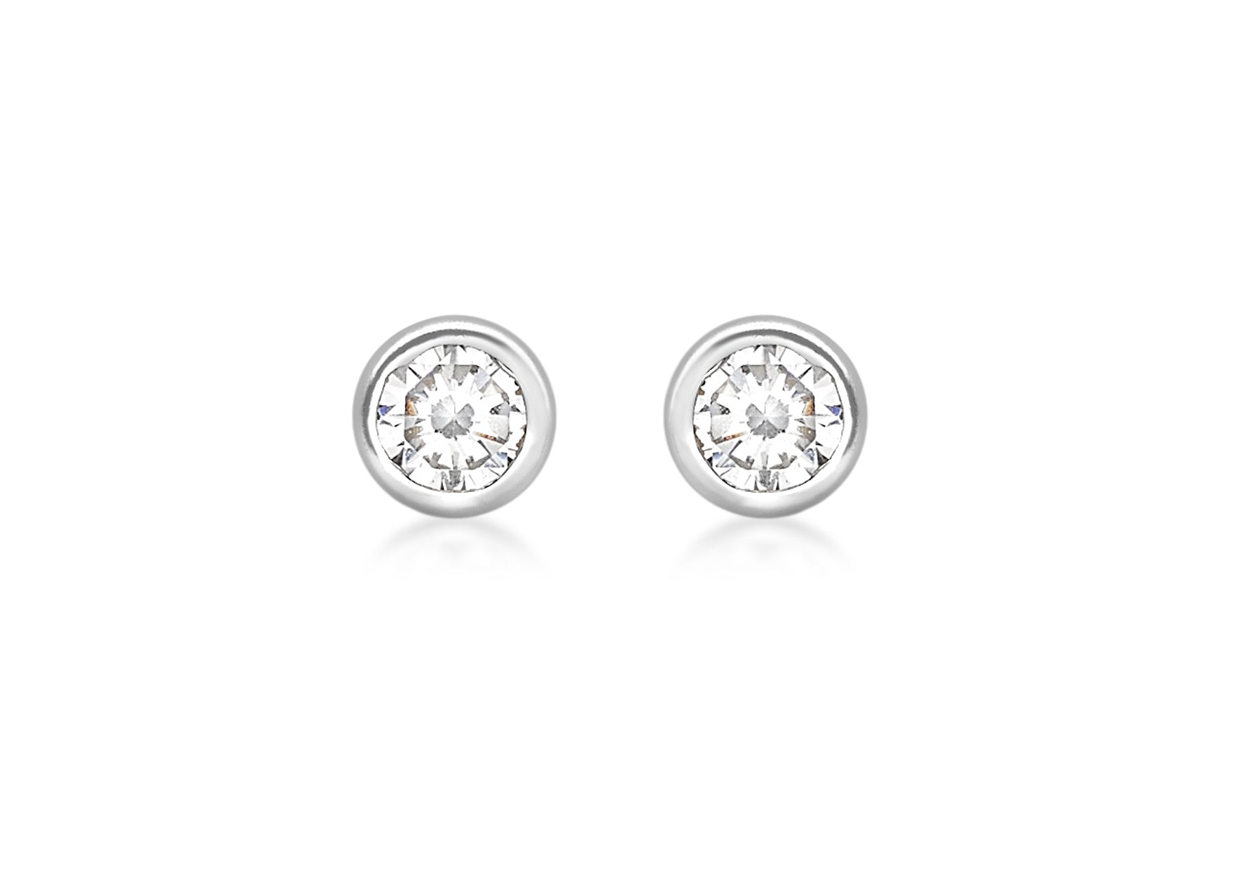 9ct White Gold 3mm Zirconia Stud Earrings