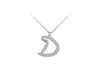 9ct White Gold 0.09ct Diamond 'D' Initial Adjustable Necklace