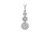 9ct White Gold 0.10ct Diamond Triple Graduated Cluster Pendant
