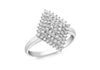 9ct White Gold 0.50ct Diamond Pyramid Cluster Ring