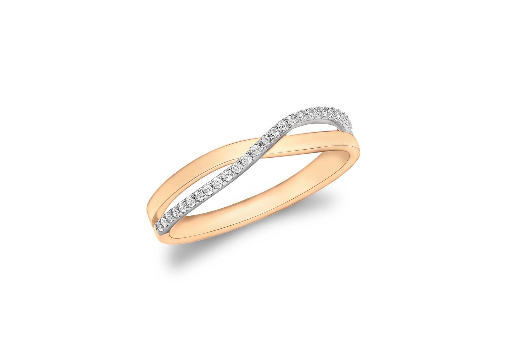 9ct Rose Gold Zirconia Crossover Ring