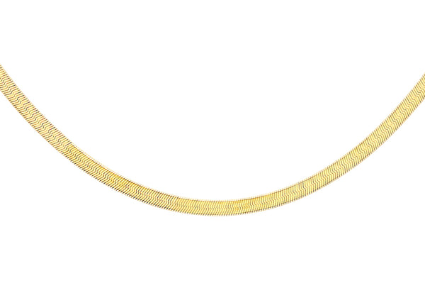 18ct Yellow Gold 35 Quad Herringbone Necklace