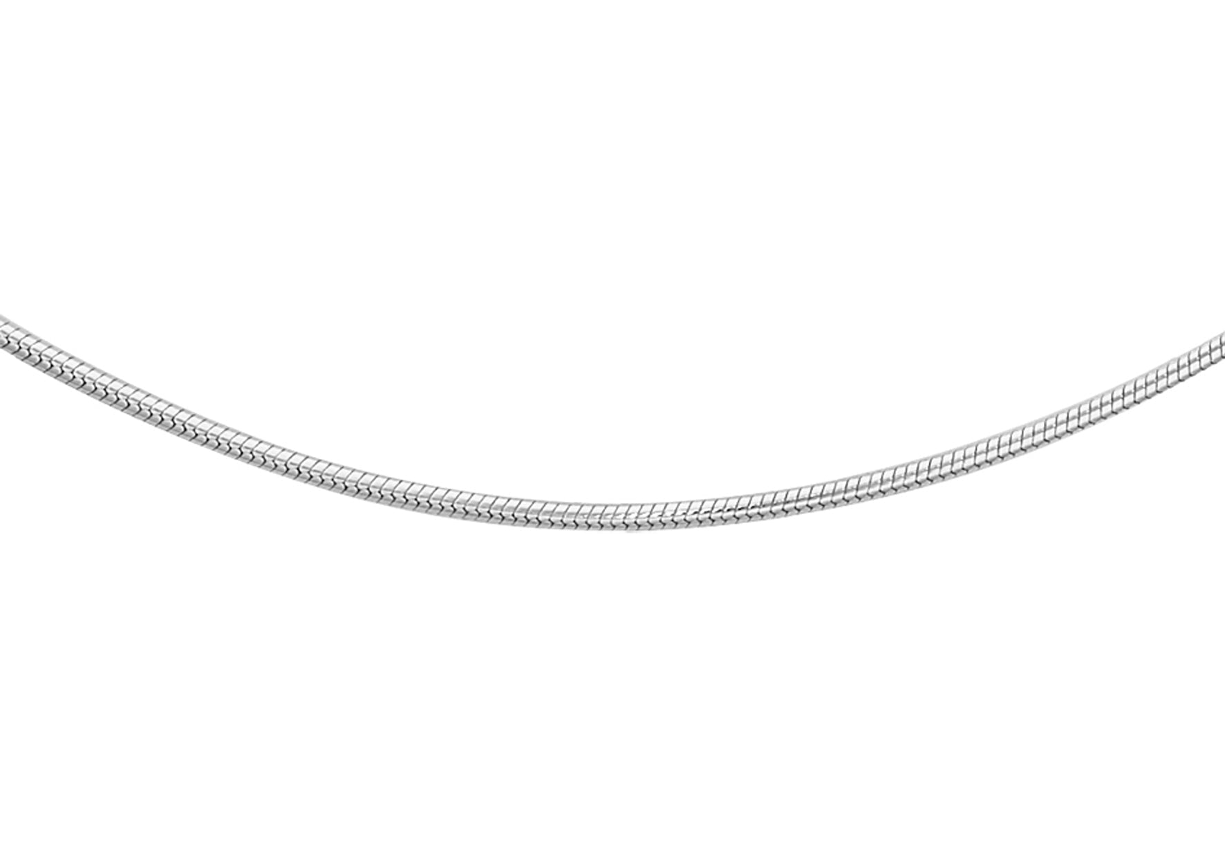 18ct White Gold Round Slim Snake Chain