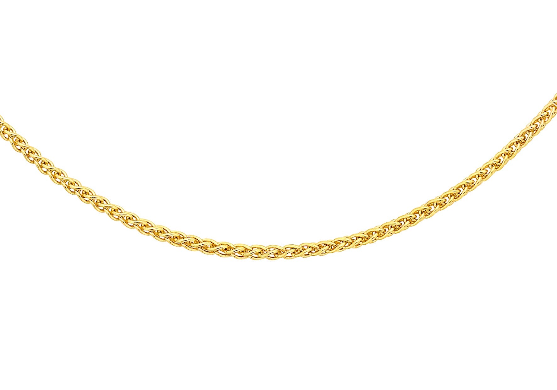 18ct Yellow Gold Slim Lobster Clasp Spiga Chain