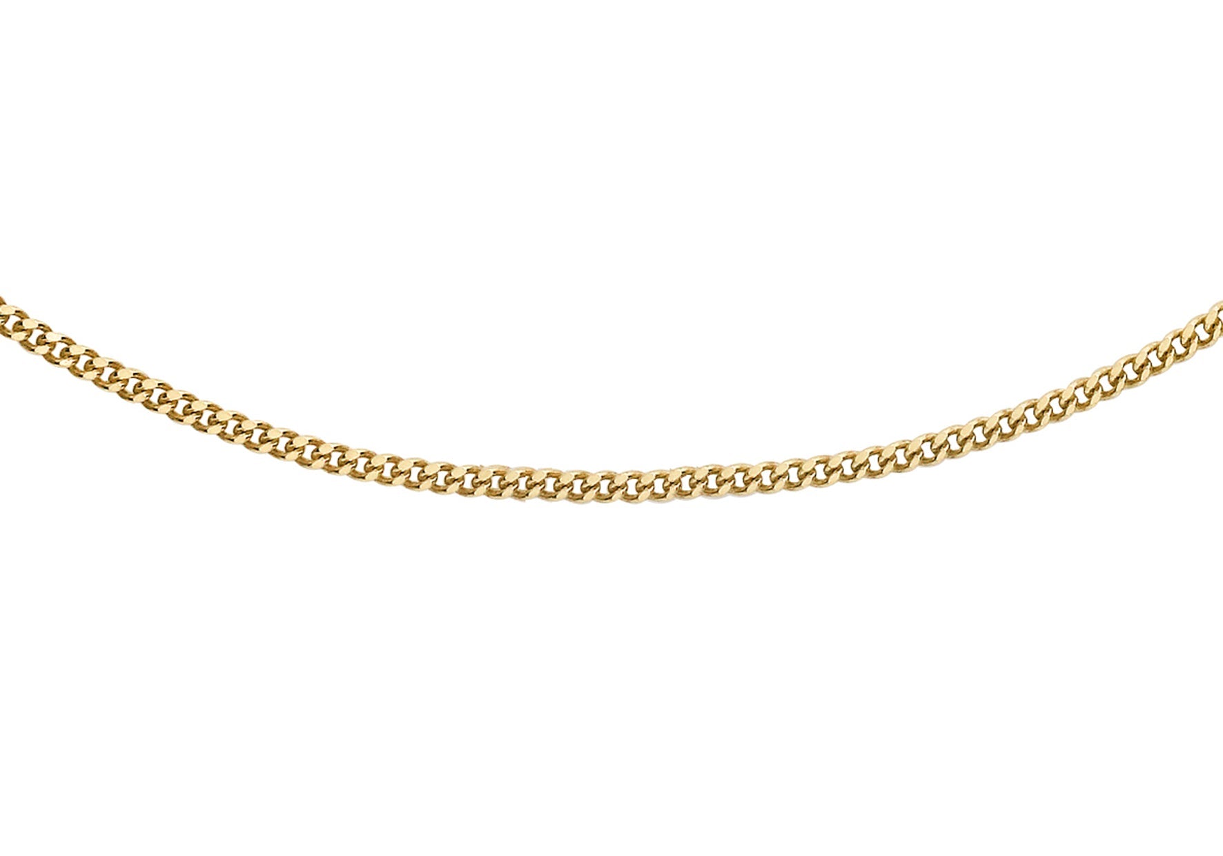 18ct Yellow Gold 30 Slim Diamond Cut Curb Chain
