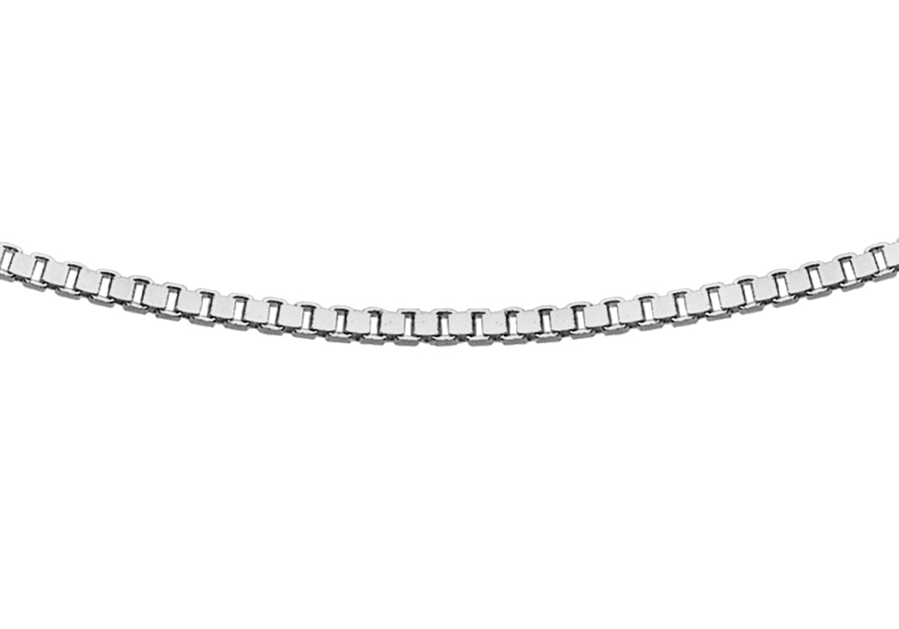 18ct White Gold 8 Sided Box Chain