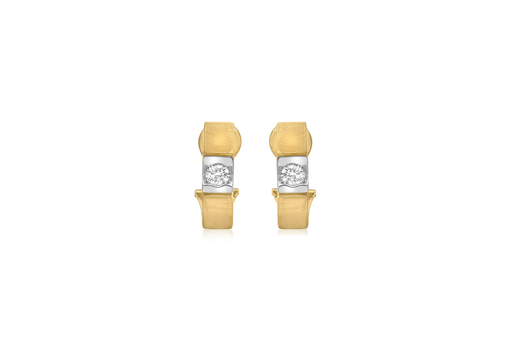 Diamond Satin Earrings 18ct 2-Colour Gold 0.50ct9
