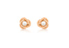 18ct Rose Gold Fresh Water Pearl Knot Stud Earrings