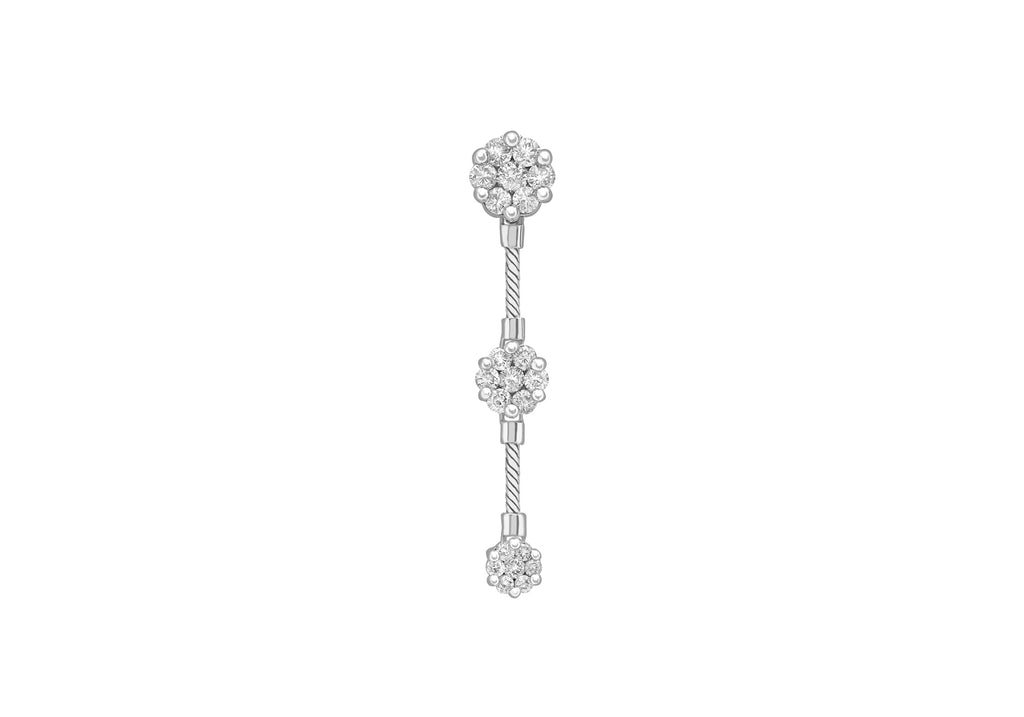 18ct White Gold 1.00t Diamond Cluster Trilogy Pendant