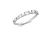 18ct White Gold 0.35ct Diamond Alternating Half-Eternity Ring