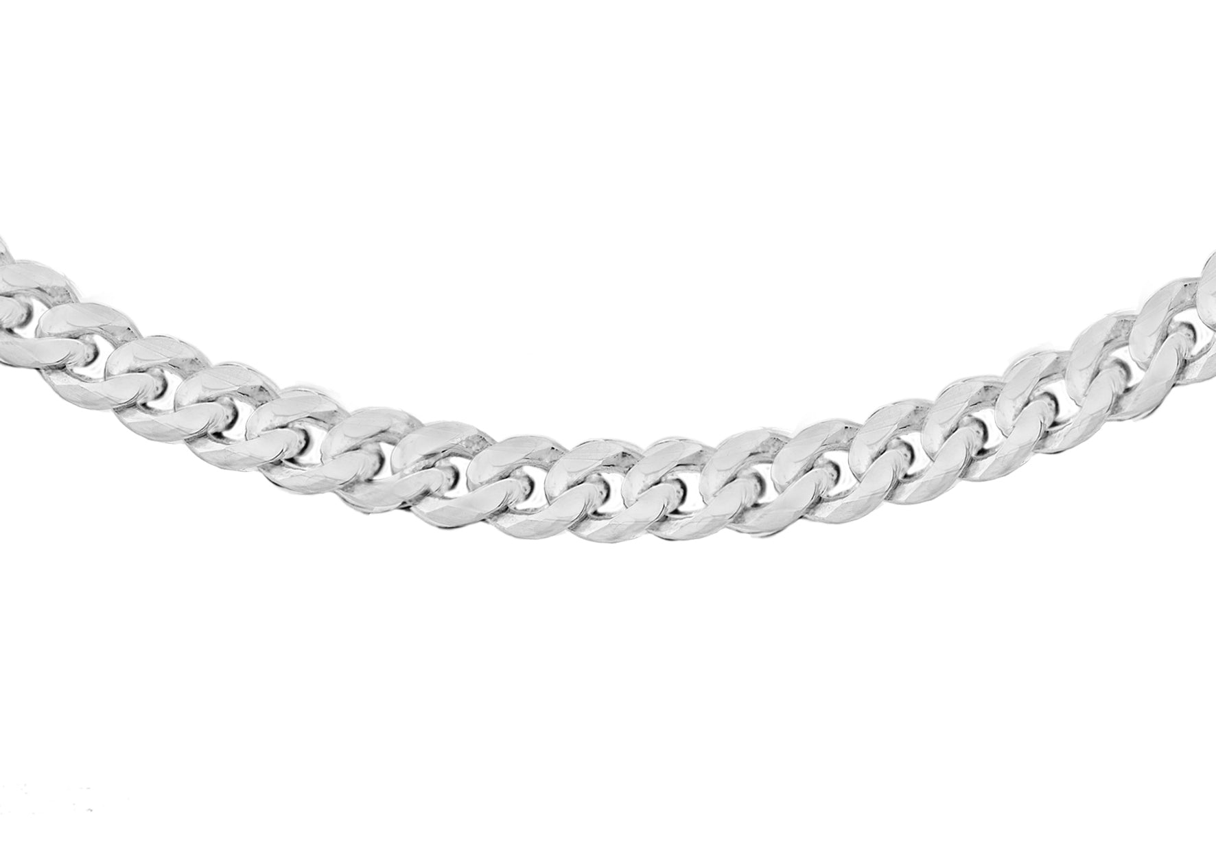 Sterling Silver 100 Diamond Cut Panza Curb Chain