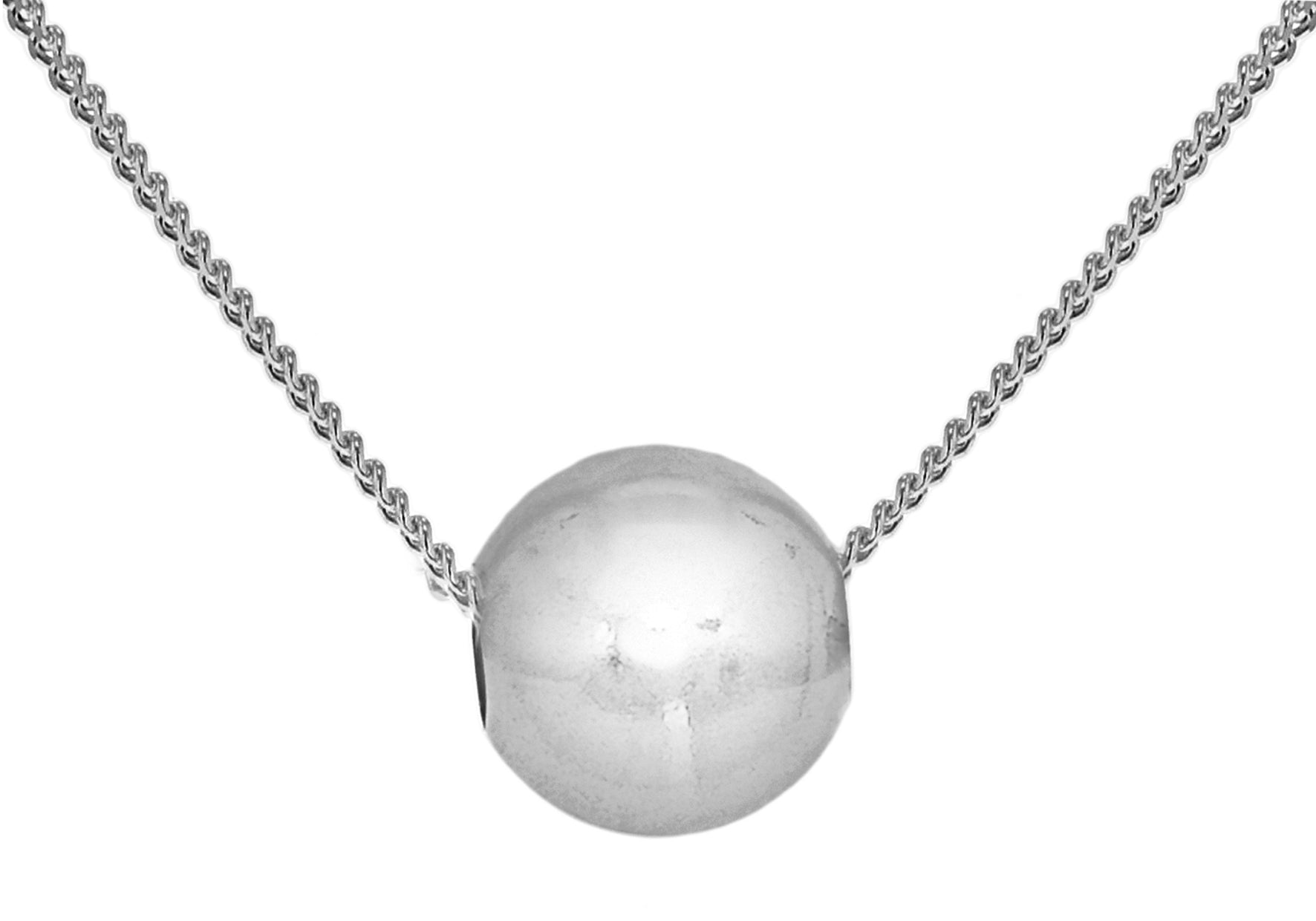 Sterling Silver 8mm Ball Necklace 46m/18"9