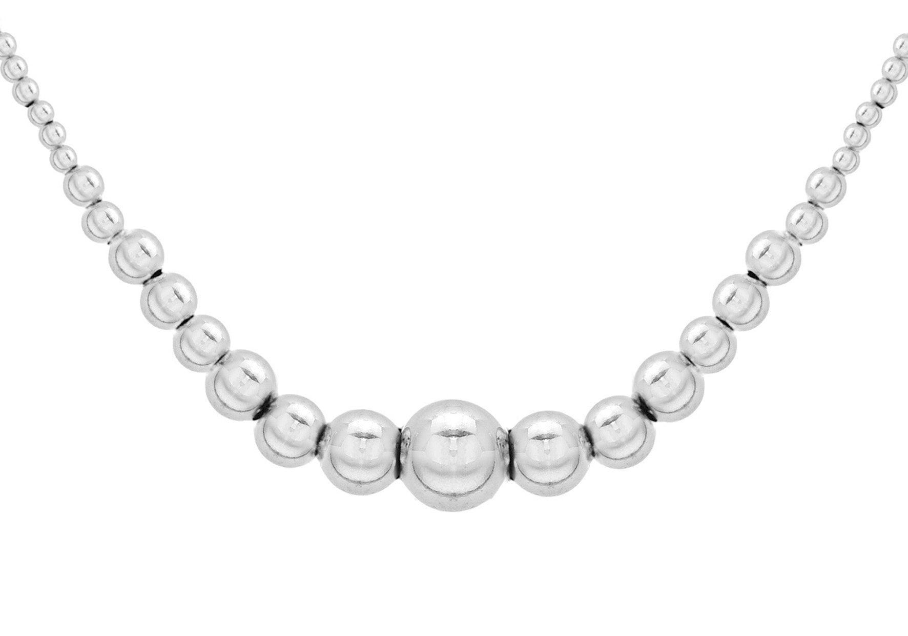 Sterling Silver Graduated Bead Necklace