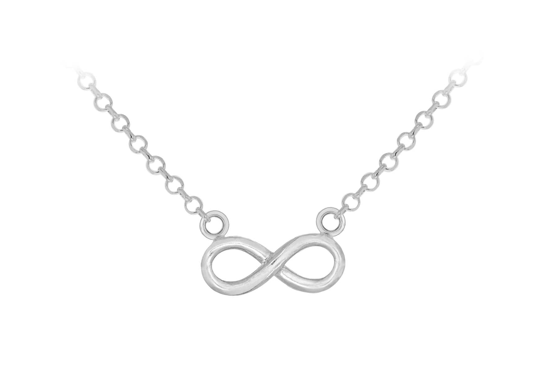 Sterling Silver 16.8mm x 9.6mm 'Figure 8' Diamond Cut Belcher Necklace 46m/18"9