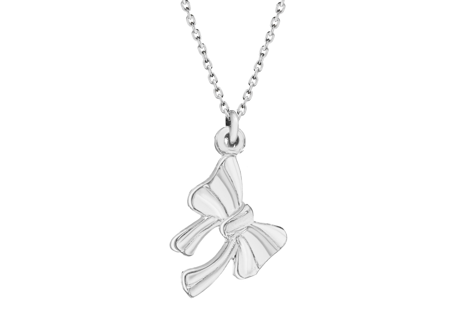 Sterling Silver Bow Necklace 46m/18"9
