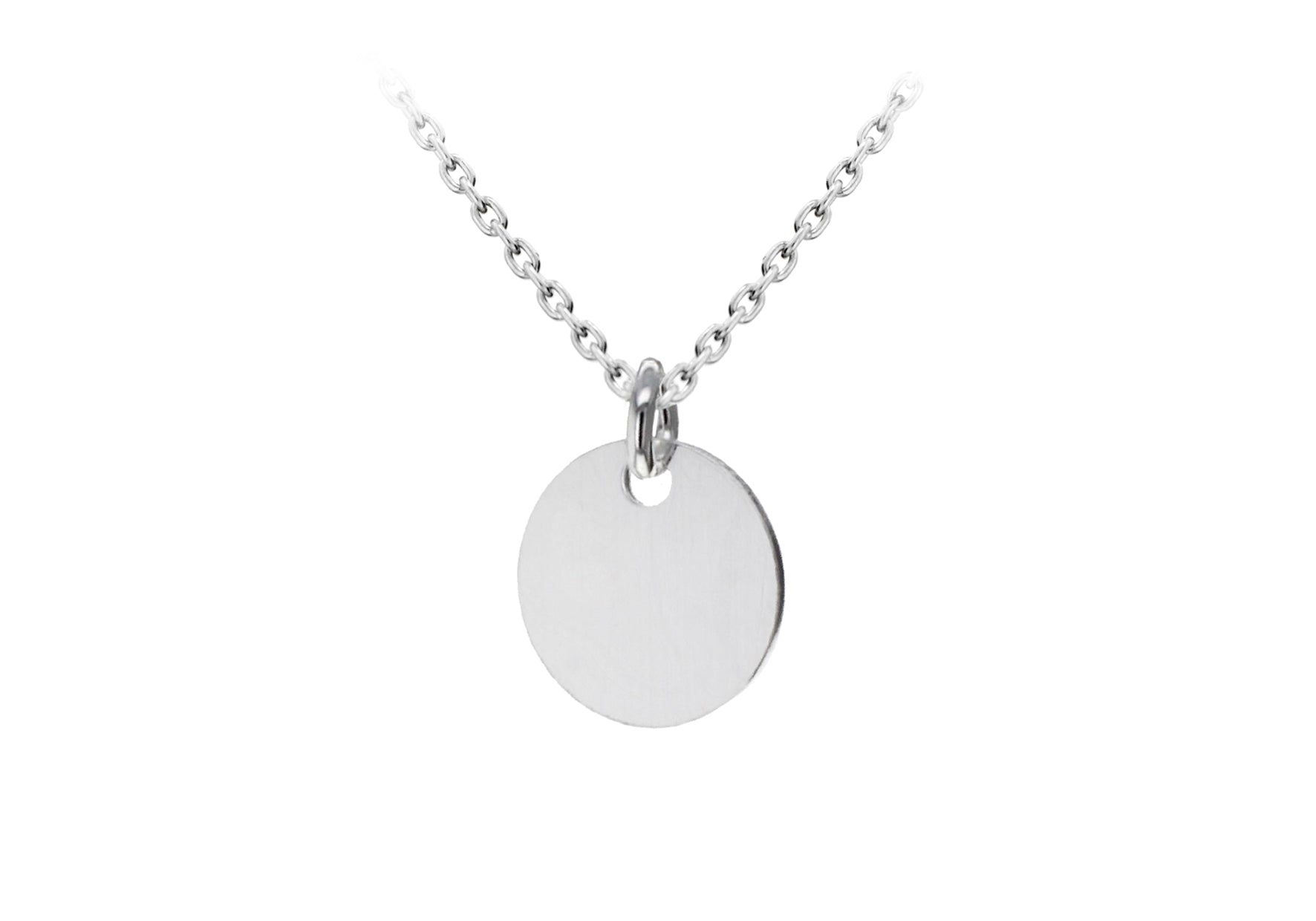 Sterling Silver 8mm x 10.8mm Round Disc Necklace 46m/18"9