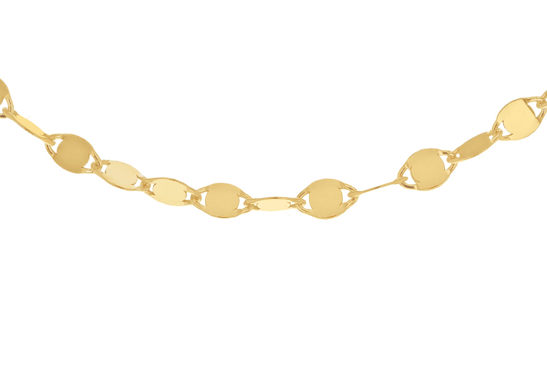 Sterling Silver Yellow Gold Plated Flat Mirror Link Chain Harper Kendall