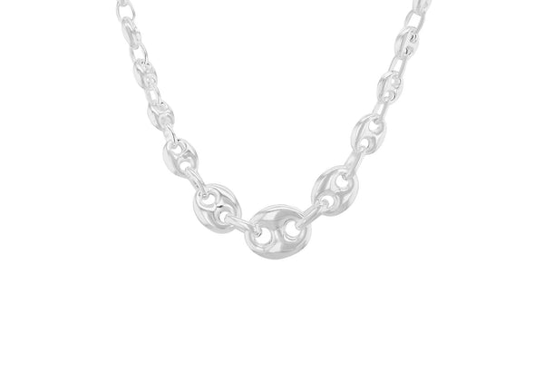 Sterling Silver Graduated Rambo Chain Necklace