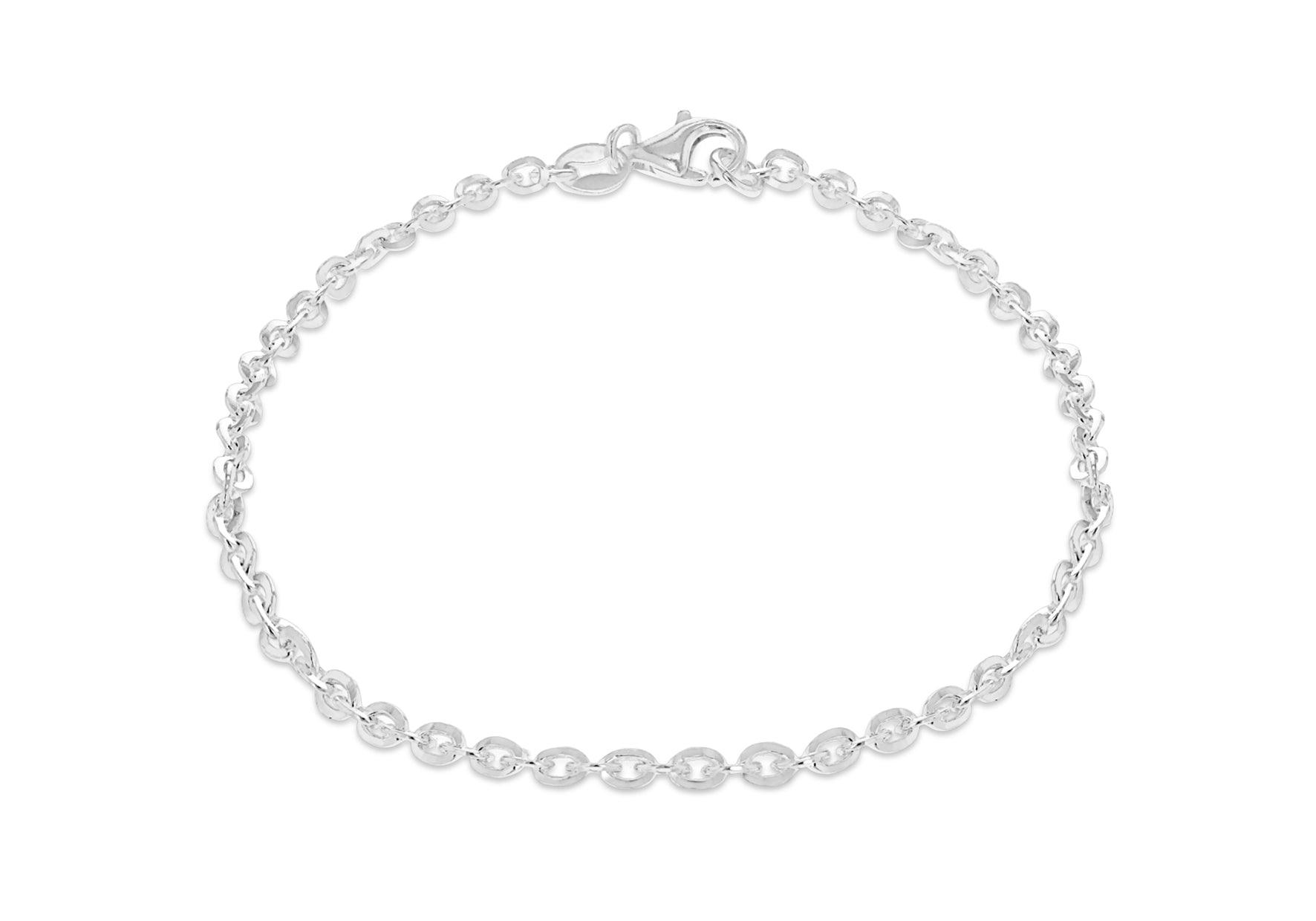 Sterling Silver 2.8mm Flat Belcher  Bracelet 19m/7.5"9