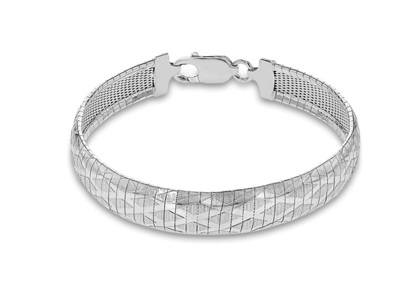 Sterling Silver Cleopatra Style Diamond Detail Bracelet