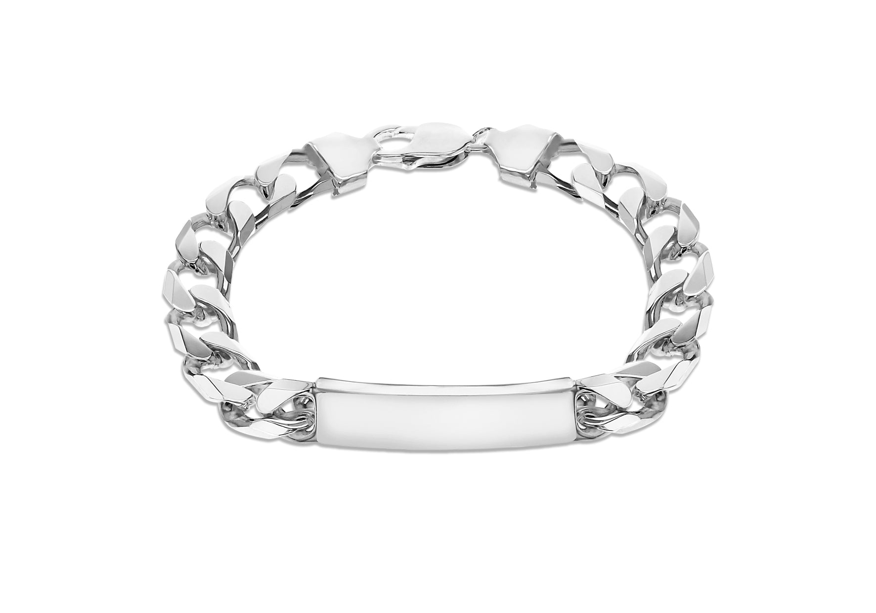 Sterling Silver ID 9.6mm Curb Bracelet 21m/8.25"9