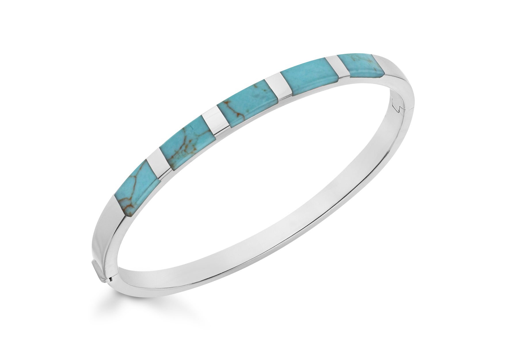 Turquoise bangle bracelet sales silver