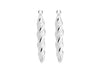 Sterling Silver 5mm x 29mm Twist Polished and Satin Drop Earrings