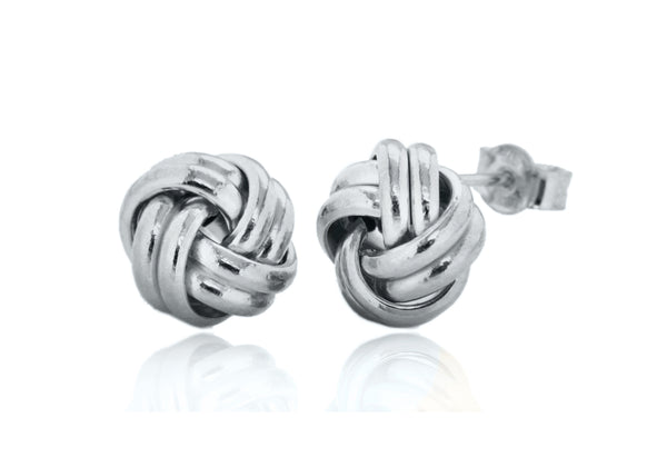 Sterling Silver 11mm Knot Stud Earrings