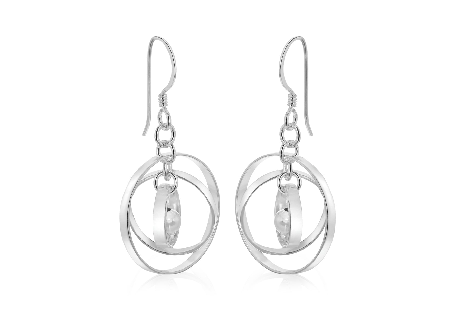 SILVER HOOP & BALL DROP Earrings