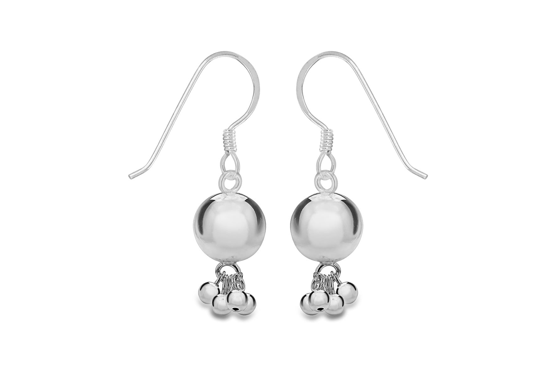 SILVER BALL Cluster EARRing