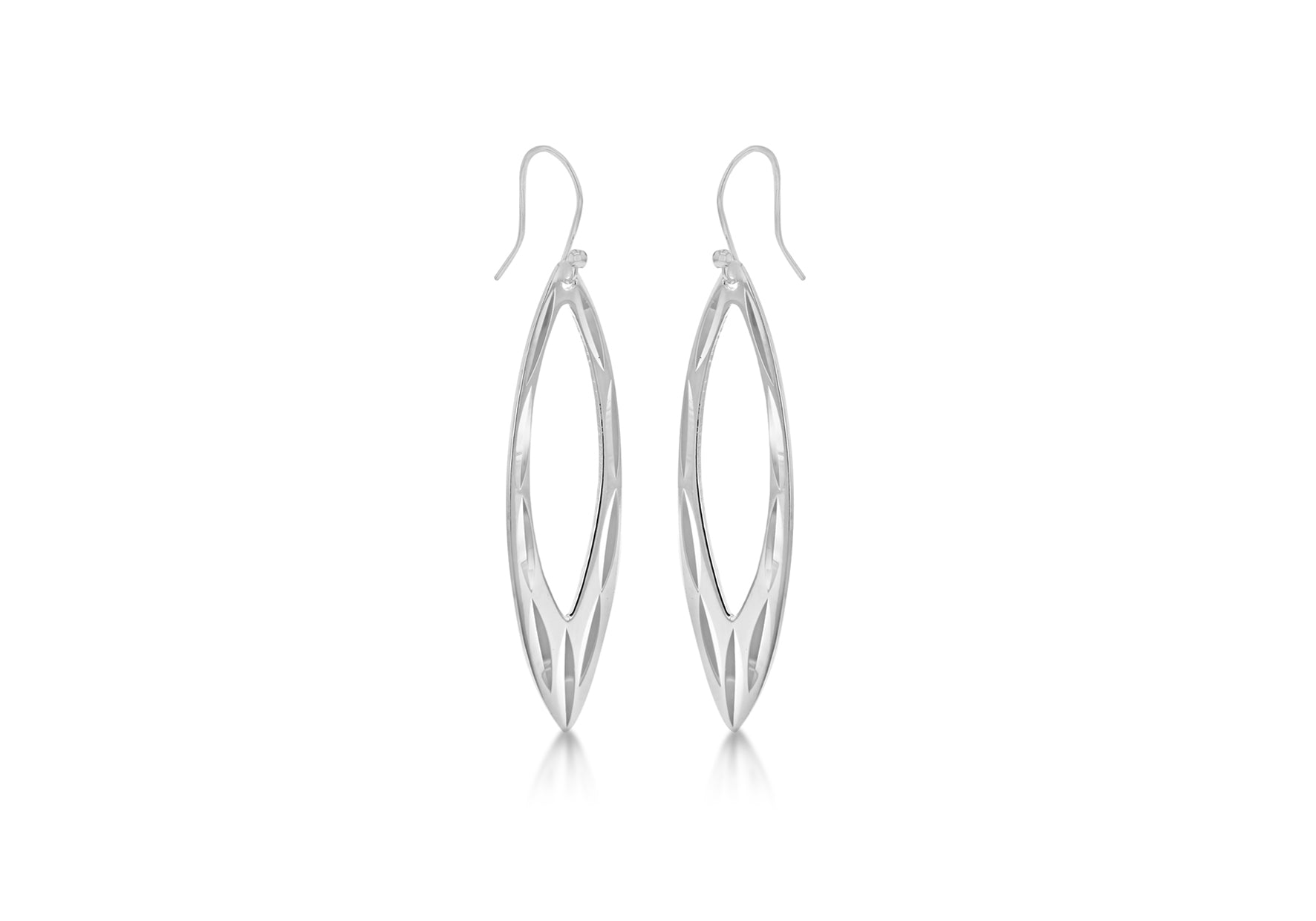 cSILVER CUTOUT D/C DROP EARRING