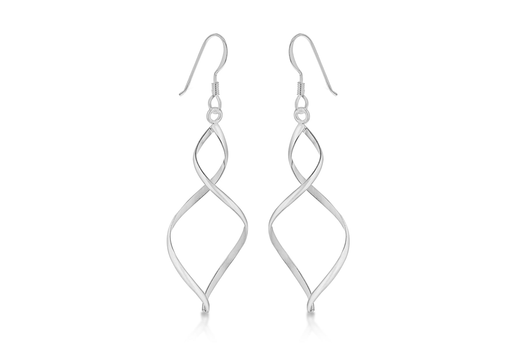 Silver Twist Teardrop Earrings