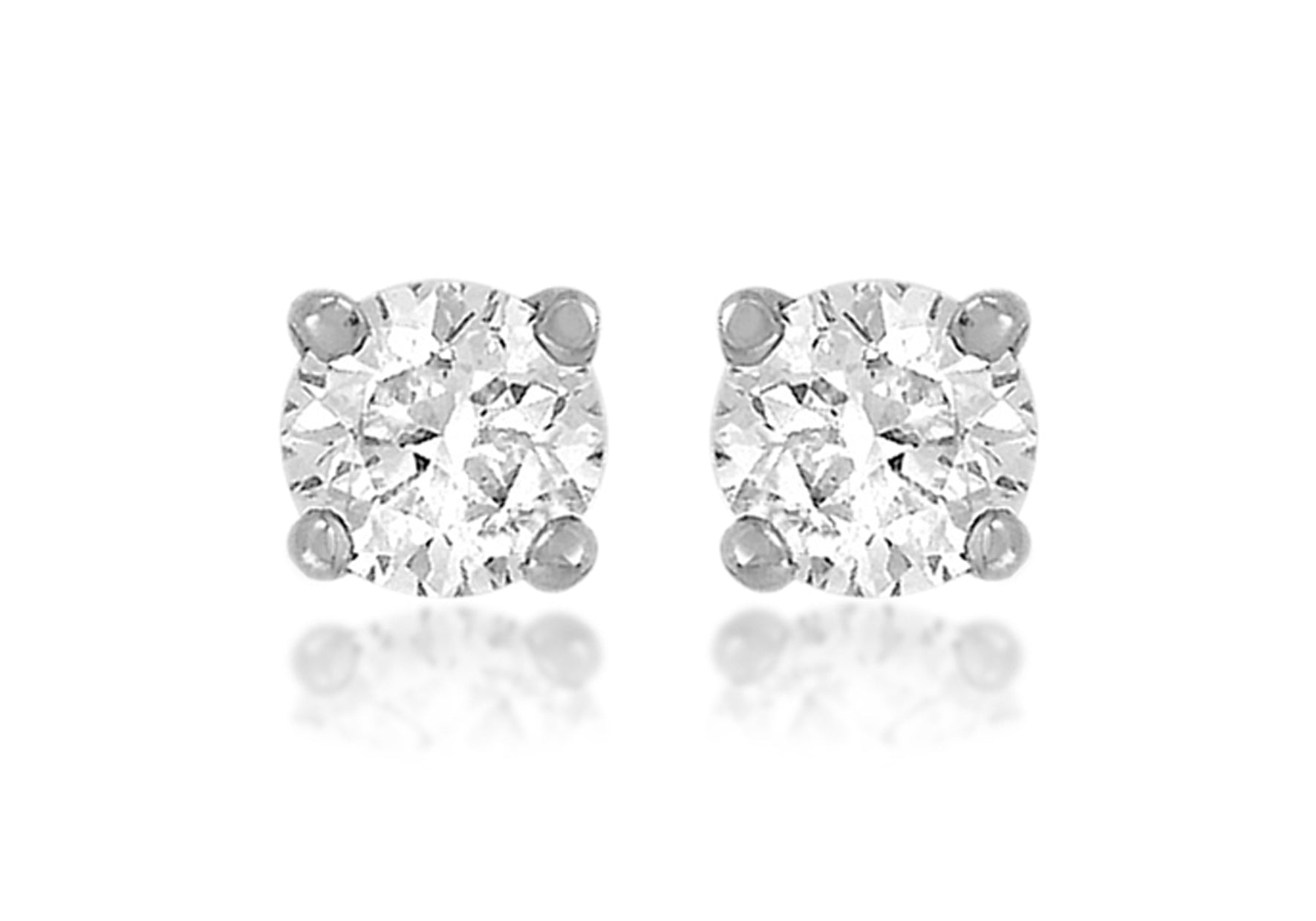 SILVER 3MM W/Zirconia STUD EARRing