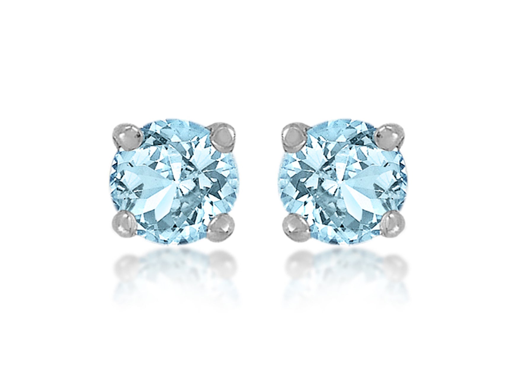 Sterling Silver Sky Blue Crystal Stud Earrings