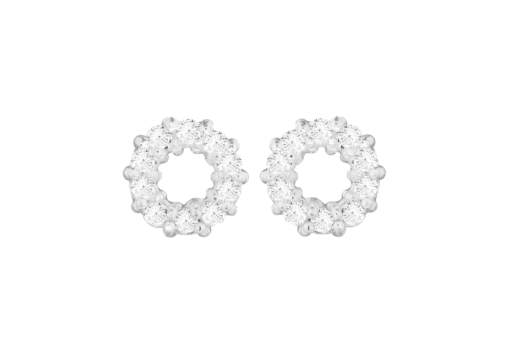 SILVER Zirconia POLO STUD EARRing