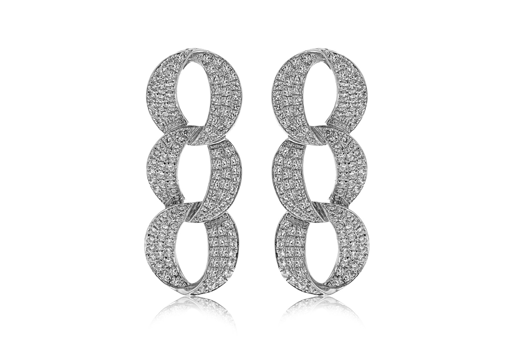 SILVER Zirconia  TRIPLE Circle DROPER9