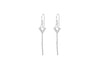 Sterling Silver Rhodium Plated Zirconia  Triangle and Chain Drop Earrings