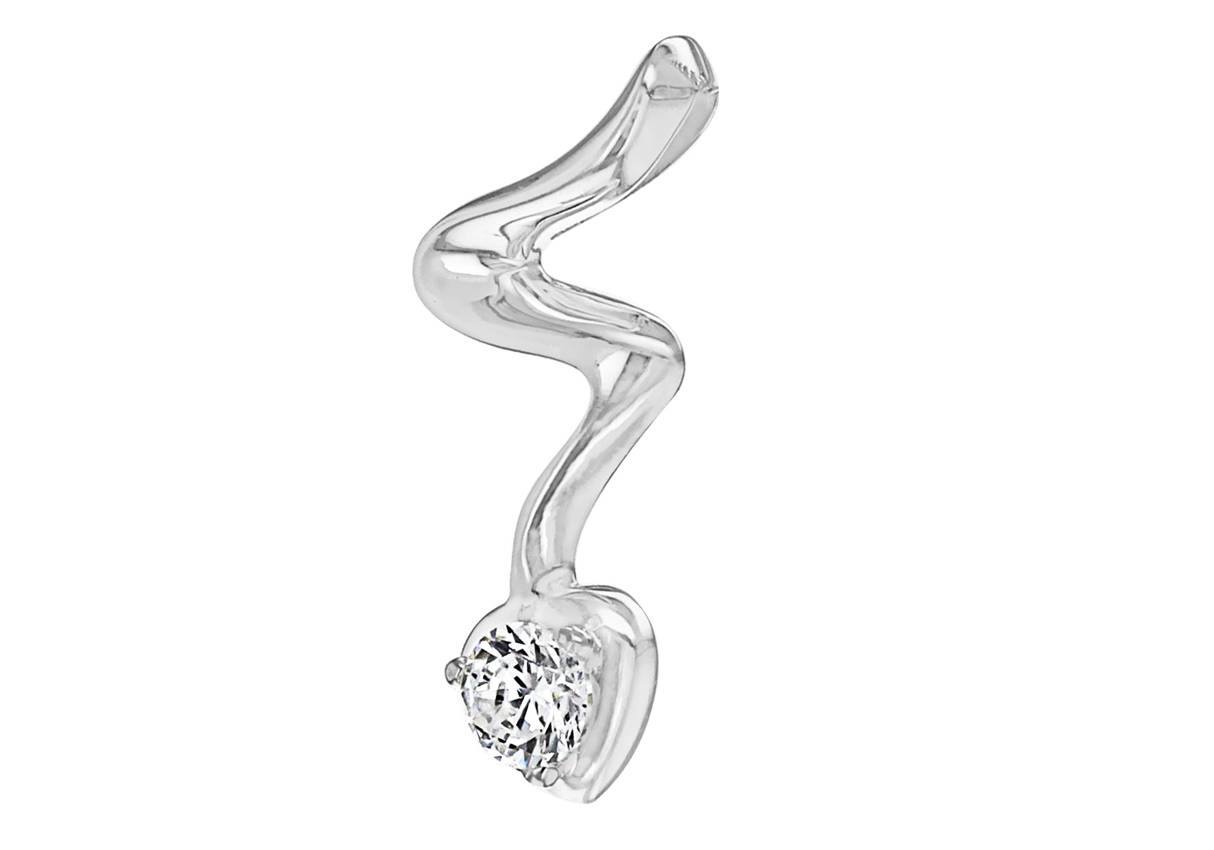 Sterling Silver Zirconia Stone Set Flash Drop Pendant
